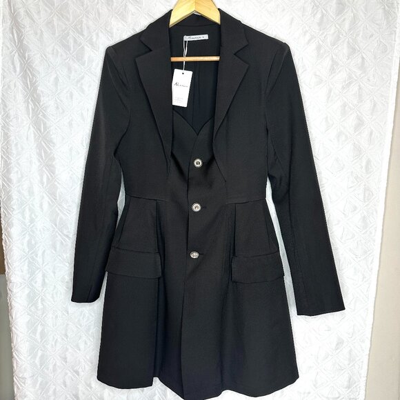 AEL Dresses & Skirts - Dark Academia Whimsigoth NWT AEL AmyEnjoyLife black blazer mini dress, M
